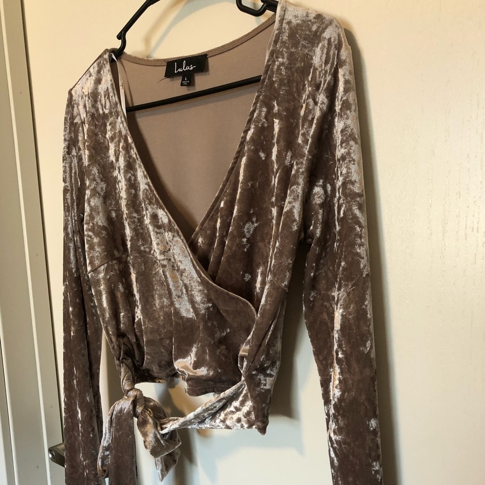 Velvet long sleeved top